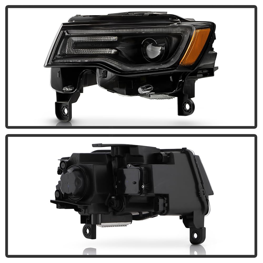 Jeep Grand Cherokee Spyder (POE) 17-21 (Fit HID Model) w/Auto Leveling LED DRL Headlight (Low D3S High D3S) - OE Chrome Left