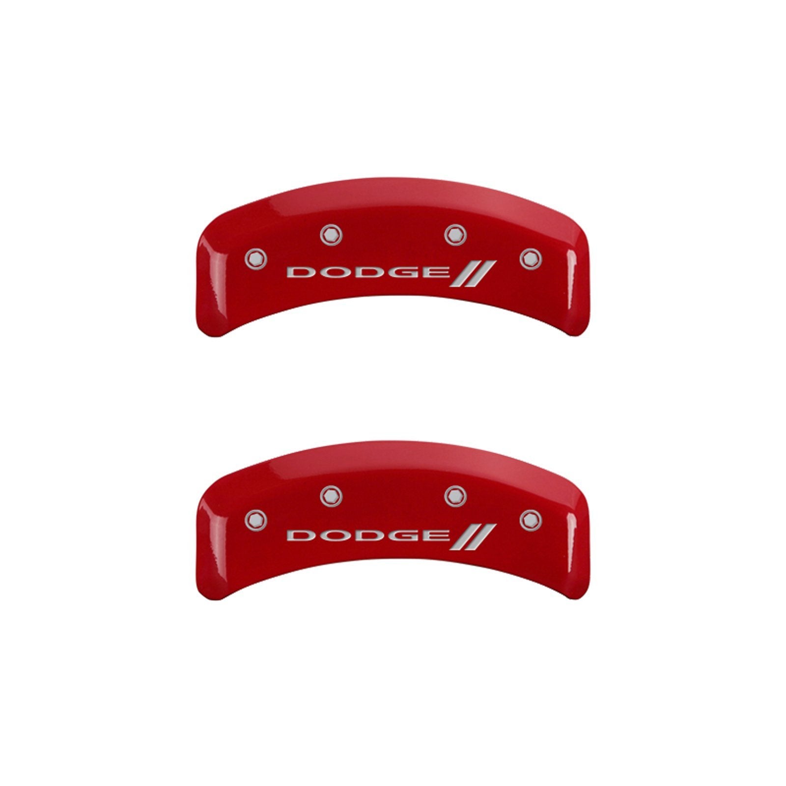 MGP Caliper Covers 12195SDD3RD Engraved Dodge ll Caliper Cover with Red Powder Coat Finish and Silver Characters, (Set of 4)