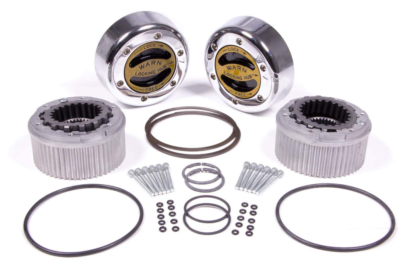 Premium WARN 62672 Manual Locking Hub with Zinc Aluminum Alloy Dial, Dual Seals and 35 Splines, Chrome, 1 Pair