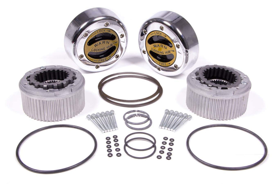 Premium WARN 62672 Manual Locking Hub with Zinc Aluminum Alloy Dial, Dual Seals and 35 Splines, Chrome, 1 Pair