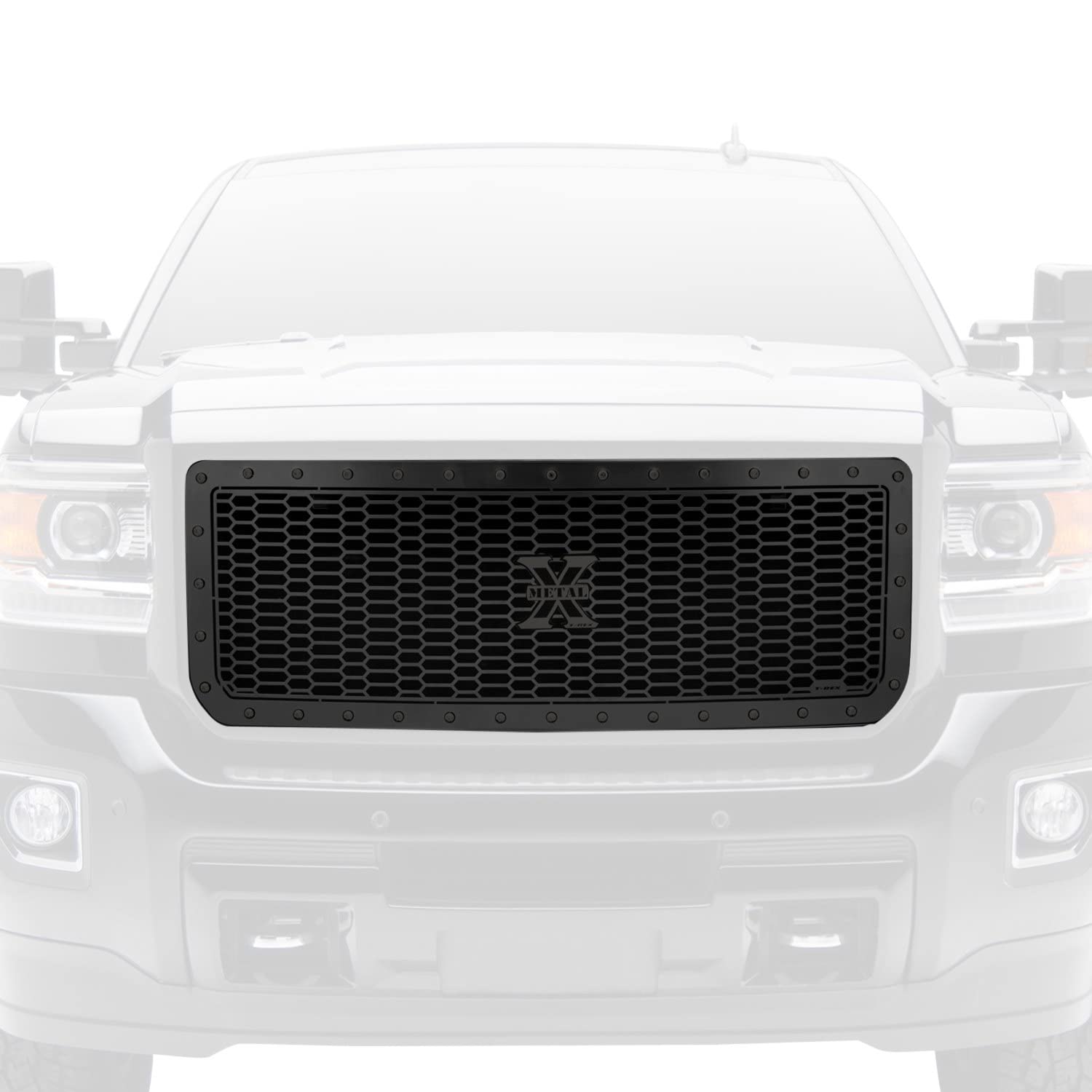 Stealth Laser X Grille, 2015-2019 Sierra HD, Black, 1 Pc, Insert, Black Studs - PN #7712111-BR