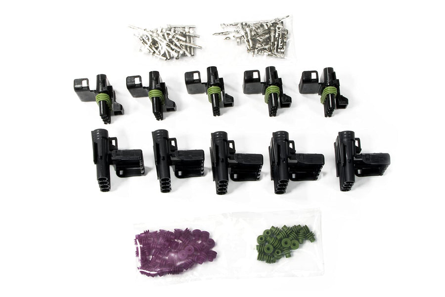 70463 Painless Performance Weatherpack Kit 4 Circuit Flat Connector Male & Female (5 ea.)