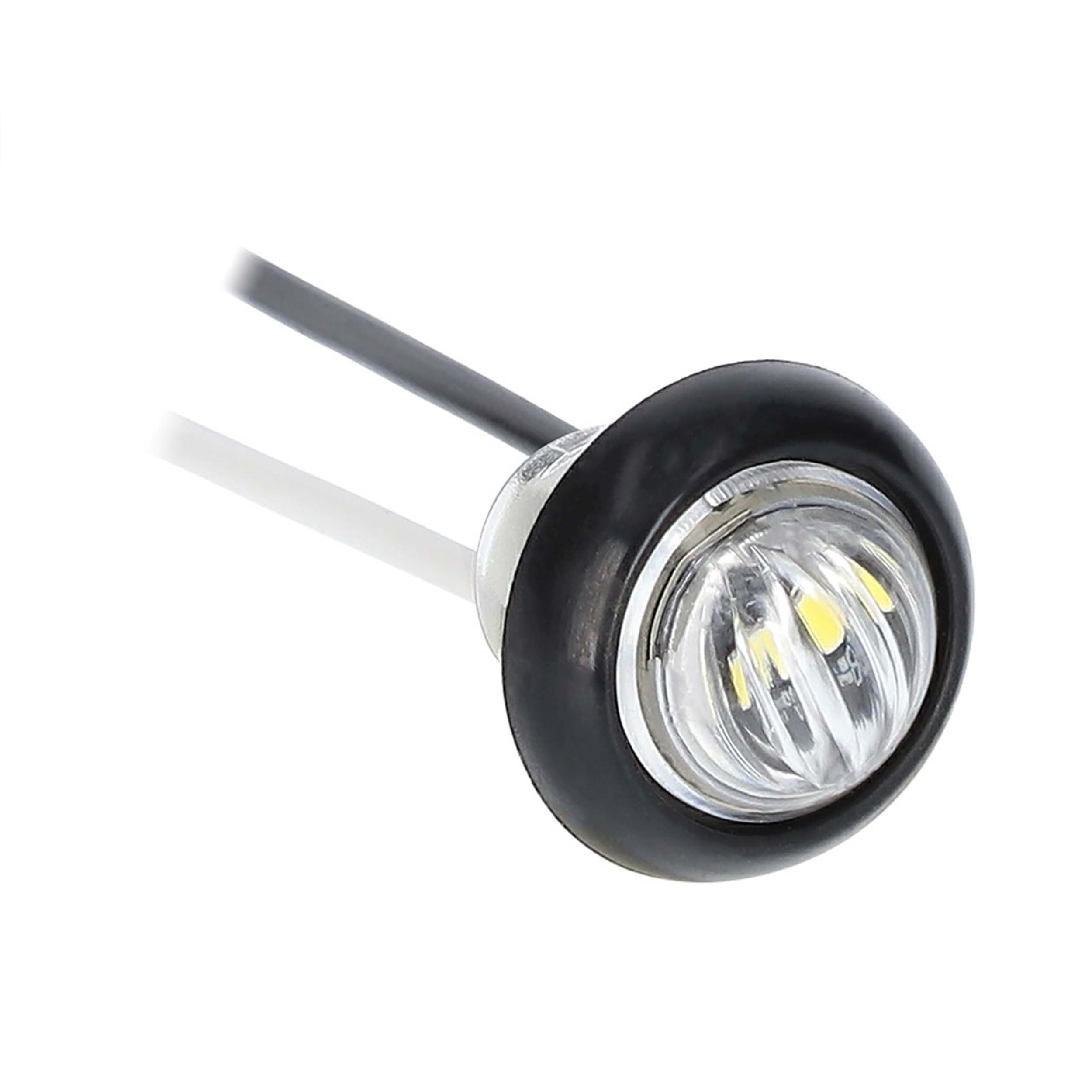 Heise .75 Inch Round Trailer Marker/Clearance Light - White, Round Marker/Clearance Light (HE-TR7503)