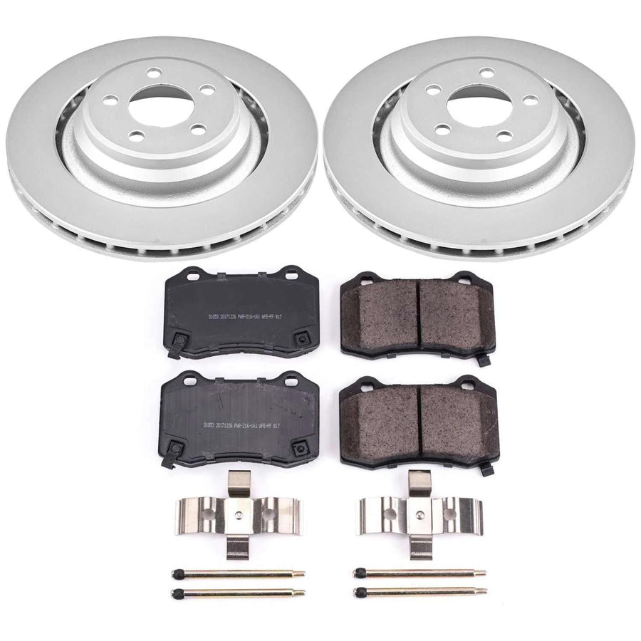 Power Stop CRK4583 Brake Rotor Coated & Ceramic Brake Pads- rear For Chrysler 300, Chrysler 300, Dodge Challenger, Dodge Charger, Dodge Charger, Dodge Magnum [Model Specific]