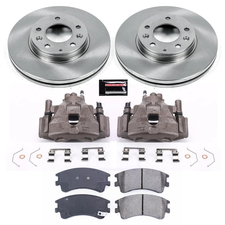 Power Stop KCOE2448 Replacement Autospeciality Front Caliper Kit- OE Rotors, Ceramic Brake Pads, Calipers For Mazda 6 2003-2005 [Model Specific]
