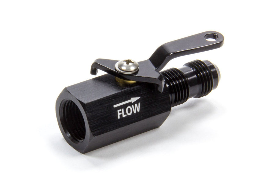 Fragola Performance Systems 3/8" Npt Female Inlet X #6 Male Outlet On/Off Shut Off Valve, Black 961006-BL