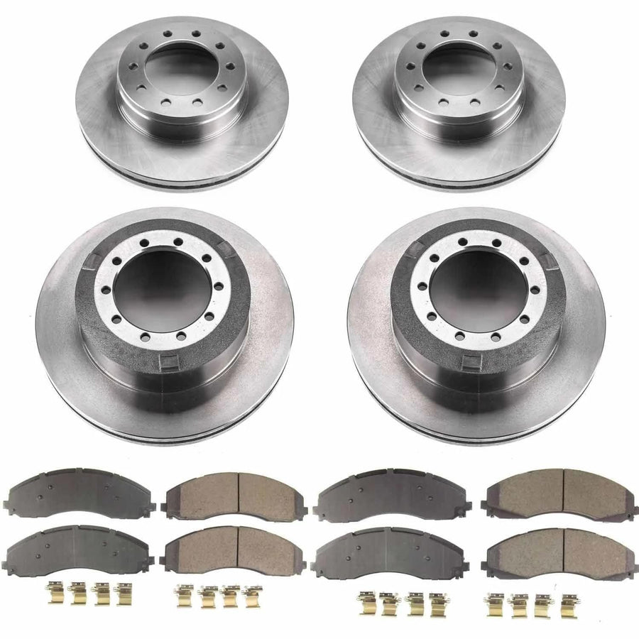 Power Stop Autospecialty KOE7423 Front and Rear Replacement Brake Kit-OE Brake Rotors & Ceramic Brake Pads For Ford F-450 Super Duty, Ford F-550 Super Duty, Ford F-600 Super Duty [Model Specific]
