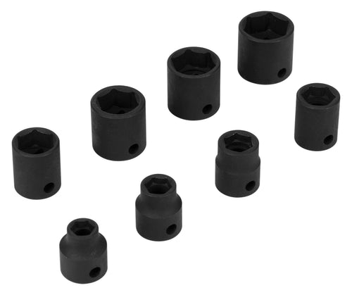 8pc Performance Tool W38590 Low Profile 3/8-Inch Drive MET Socket Set with Carrying Case - Perfect for Tight Spaces and Hard-to-Reach Areas