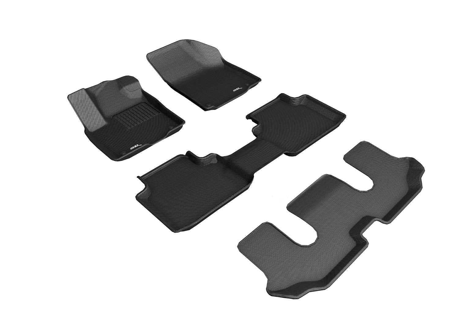 Kagu Floor Mat (Black) 3D MAXpider Custom Fit Compatible with Volkswagen Atlas 2018-2026 - Full Set