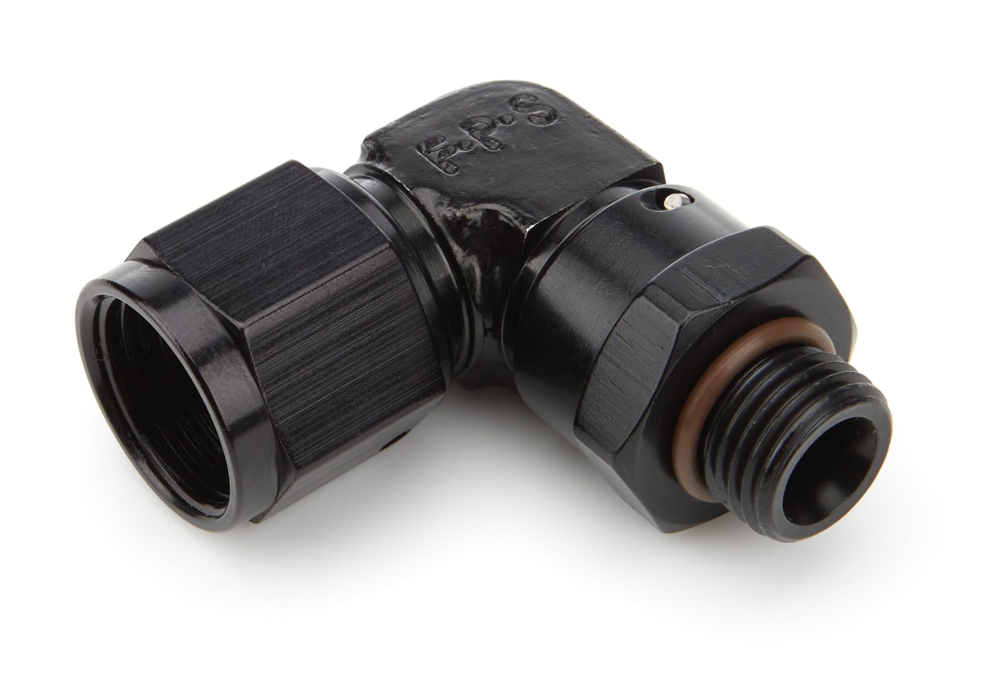 Fragola Performance Systems #8 Female Nut 499007-BL X 9/16-18 (6) O-Ring 90 Deg Swivel Black