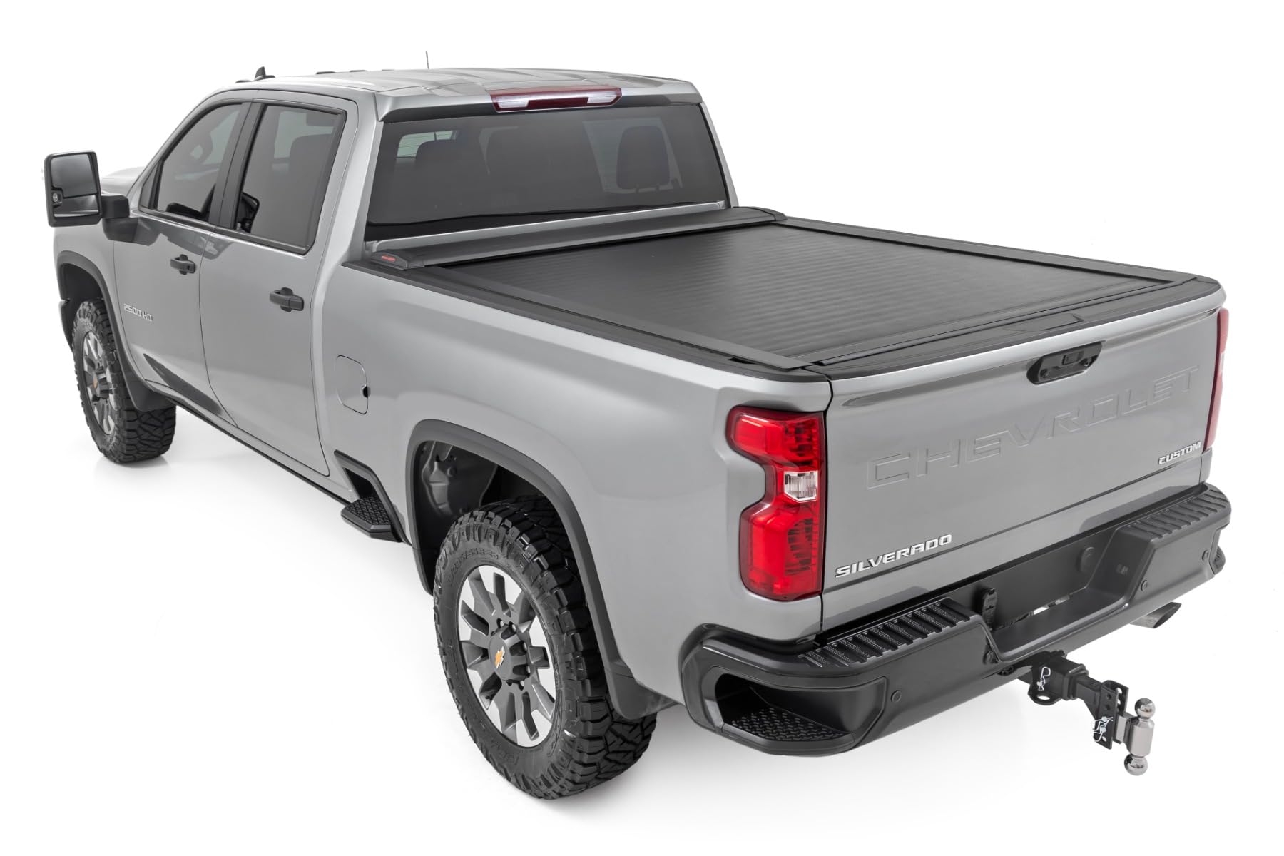 Rough Country Tonneau Retractable Truck Bed Cover for Chevy Silverado & GMC Sierra 2500HD/3500HD (2020-2025) - Fits 6'9 Bed, Weather-Resistant, Sleek Sliding Design