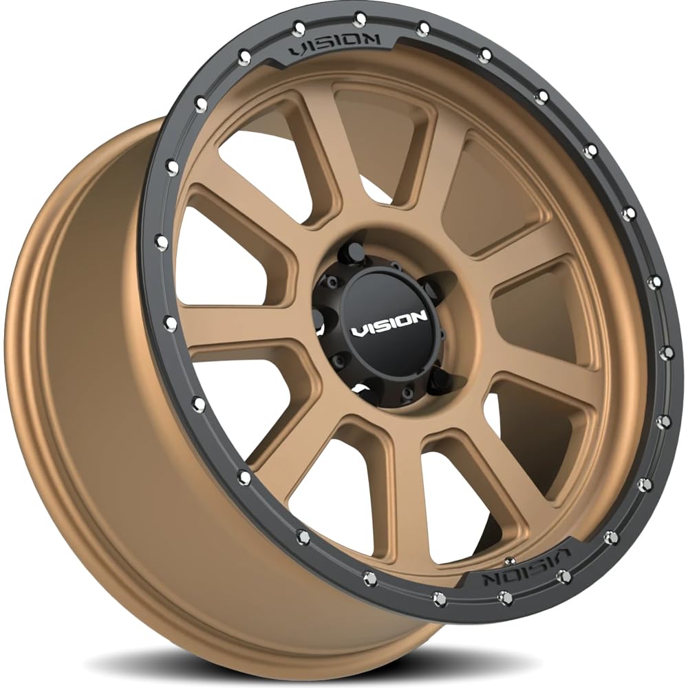 350 OJOS Vision Custom Wheel - 17x9, 12 Offset, 5x150 Bolt Pattern, 110.2mm Hub - Bronze with Black Lip Rim