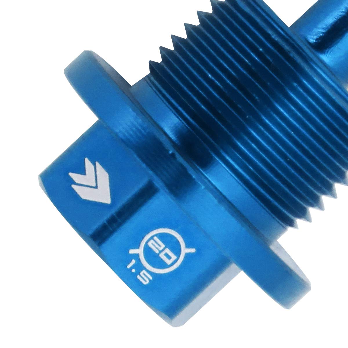 NRG Innovations Oil Drain Plug Magnetic, M20 X 1.5 Thread Size Engine Oil Drain Nut w/Washer, Blue, T-6061 Aluminum w/Stainless Steel Internal Magnet, NRG-NOP-300BL