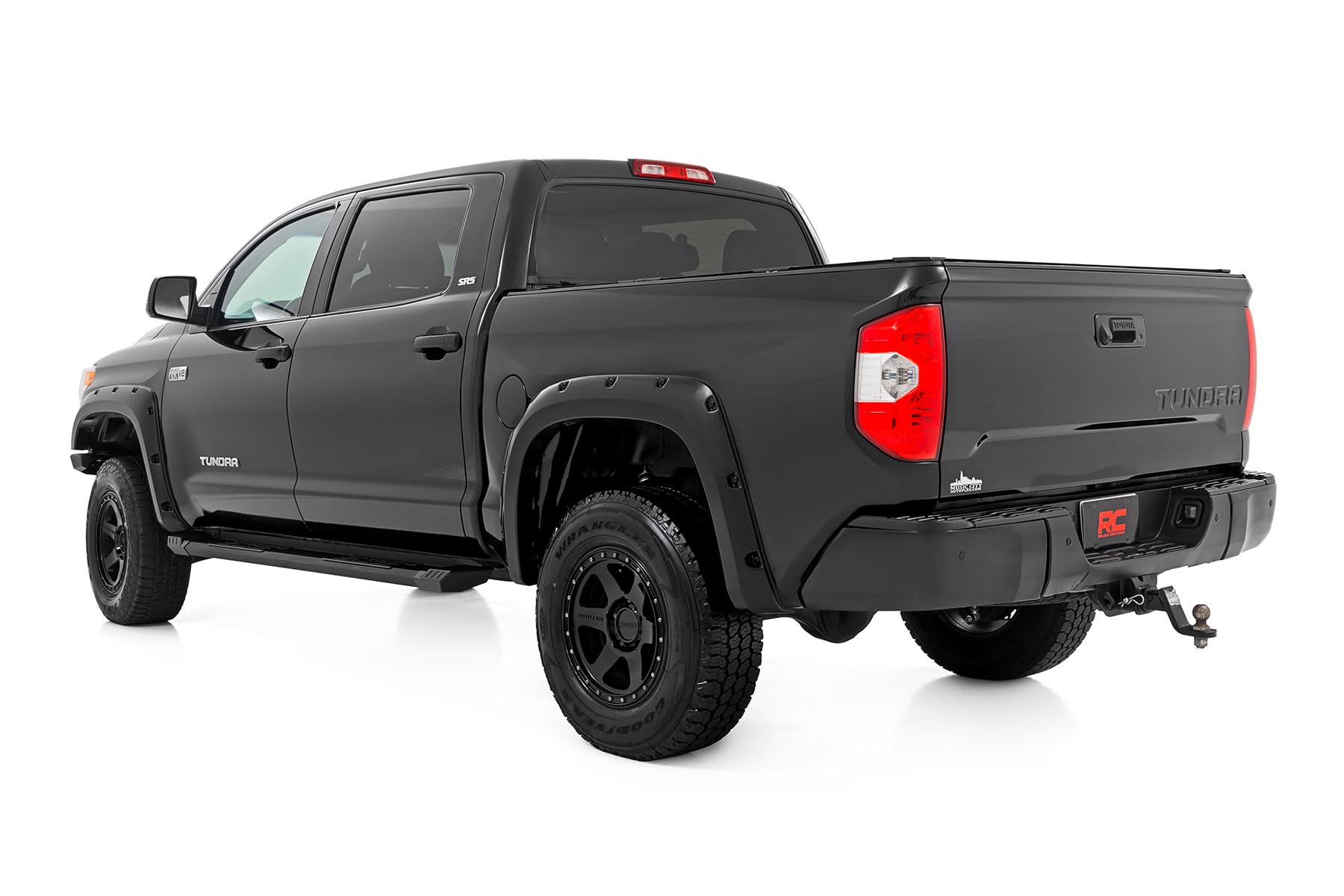 Rough Country Aluminum HD2 Running Boards for Toyota Tundra (2007-2021) CrewMax - 5" Wide Non-Slip Step, Easy Bolt-on Install
