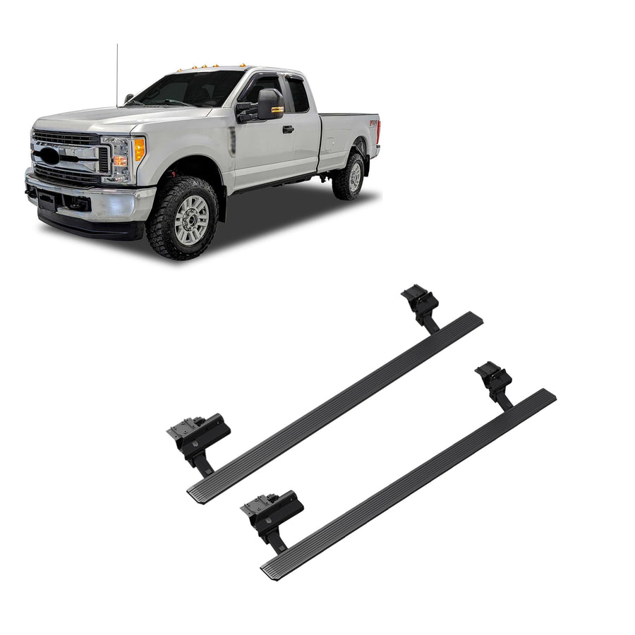 Elite Black Horse Retractable Power Board Compatible with 20-22 Ford F-250|F-350|F-450|F-550 SD Super Cab Incl. 20-21 All Models and 2022 XL & XLT Models -PWBR2575