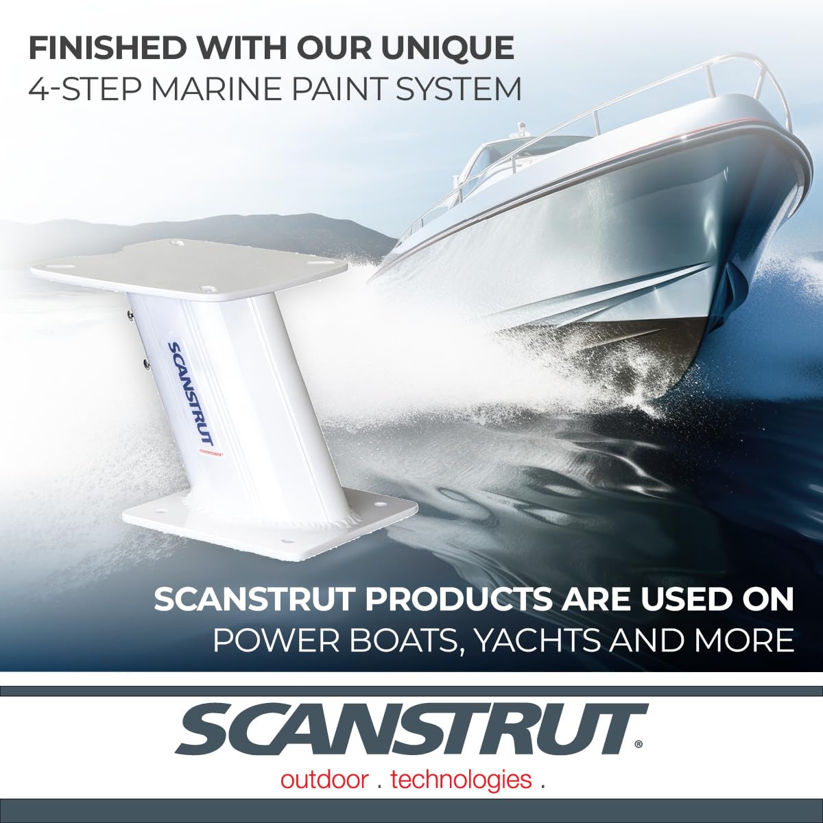 Aluminium APT-250-02 Scanstrut PowerTower AFT Leaning 250mm / 10" for radomes