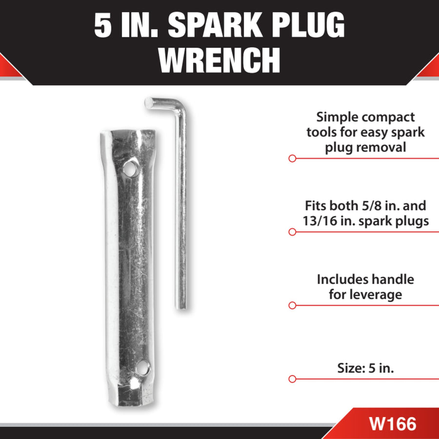 5-Inch Performance Tool W166 Spark Plug Wrench for both 5/8-Inch and 13/16-Inch Spark Plugs