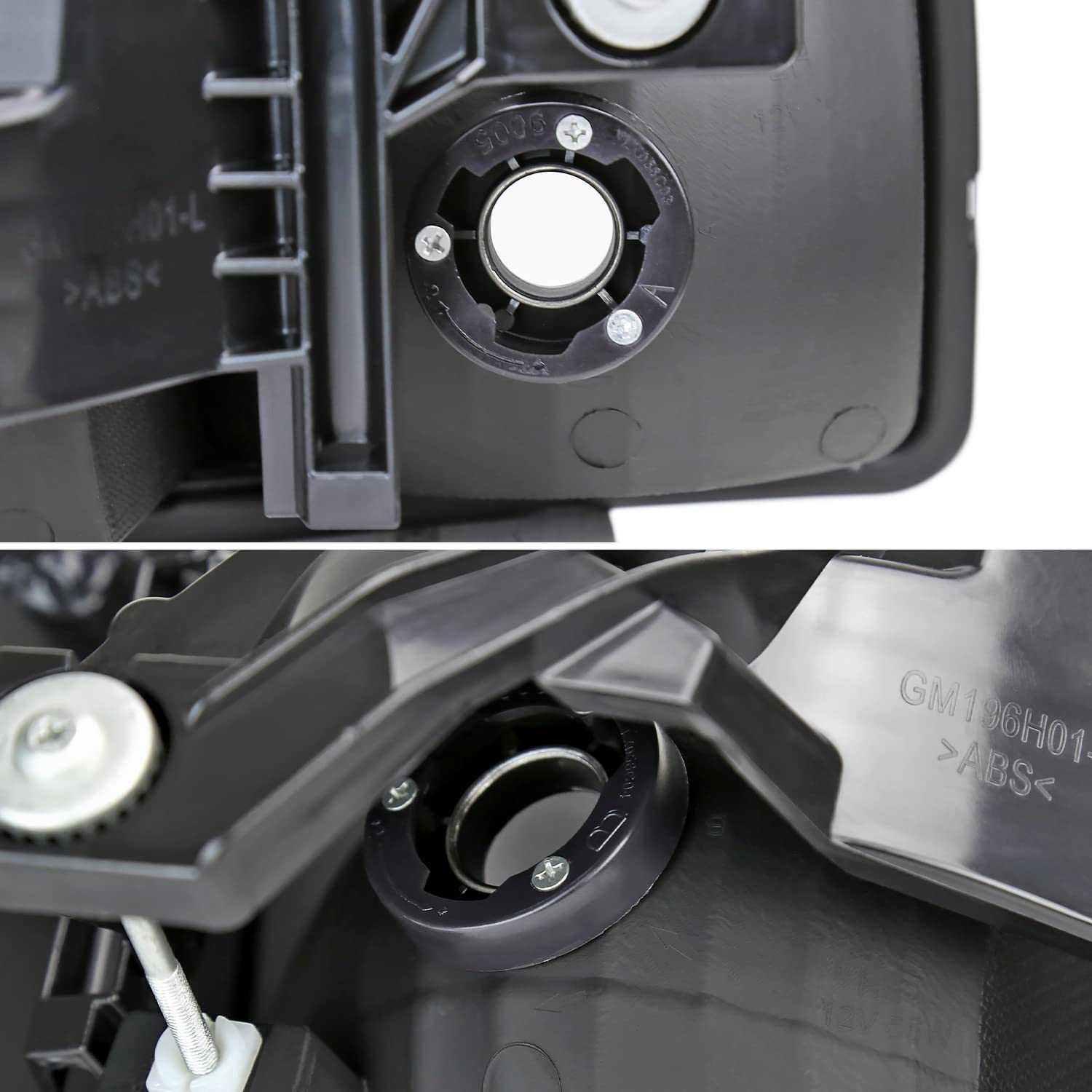 Black Headlights SPEC-D TUNING Compatible with 1999-2007 GMC Sierra, Left + Right Pair Headlamp Assembly
