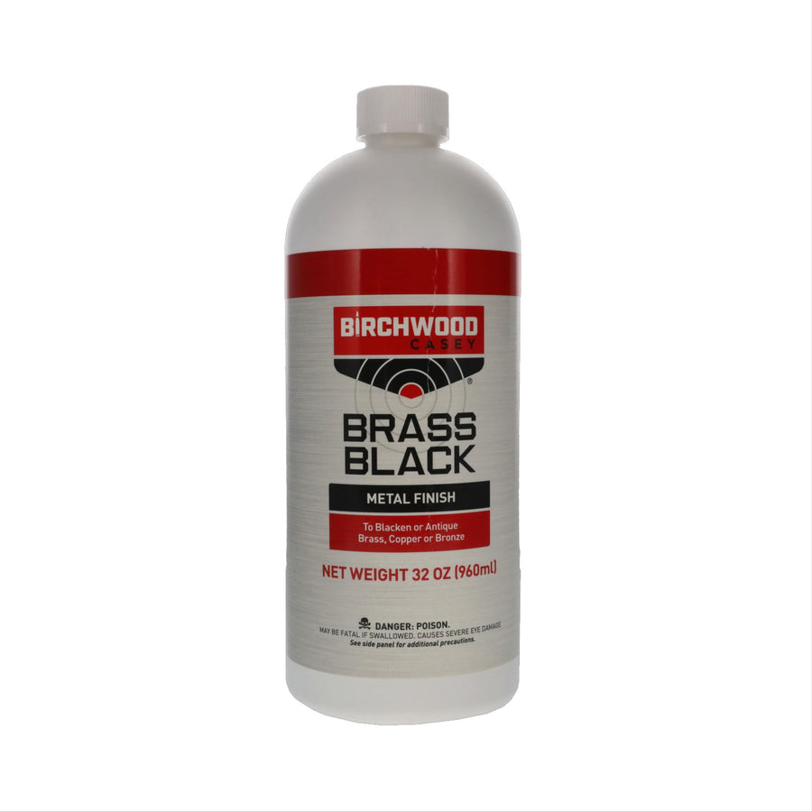 Birchwood Casey Brass Black Fast-Acting Metal Finish to Blacken or Antique Copper, Bronze Parts, 32 Ounce Bottle