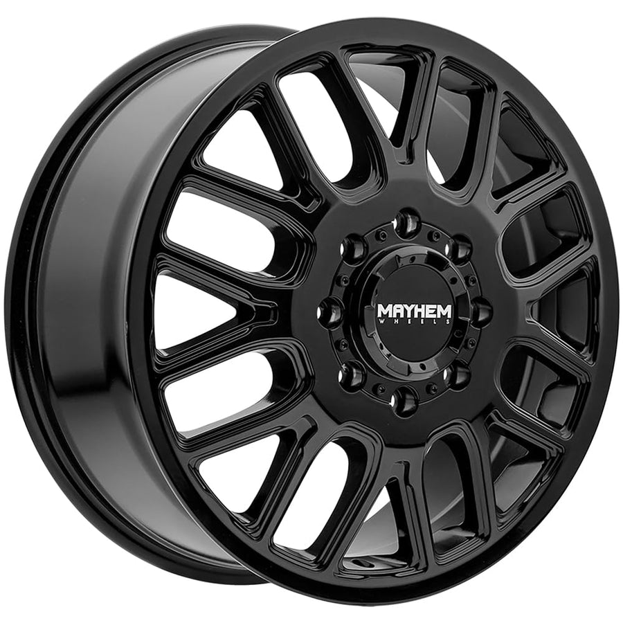 Cogent Mayhem 8107D Dually Front Gloss Black Wheel (20 x 8.25 inches /8 x 165 mm, 115 mm Offset)
