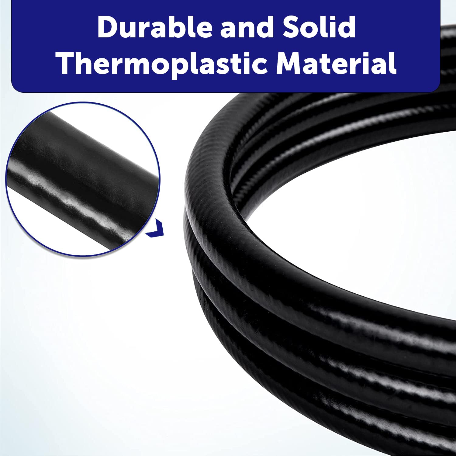 48-inch Flame King Propane Thermo Plastic Hose Assembly, 3/8-inch ID, 3/8-inch MPT X 1/2-inch Female Flare, for RVs and Travel Trailers