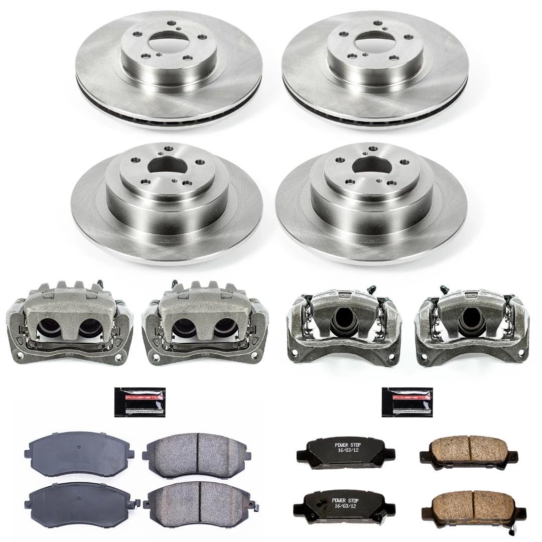 Power Stop KCOE2430 Front and Rear Brake Kit-OE Rotors & Z17 ramic Brake Pads Autospecialty For Honda Ridgeline 2006-2011 [Model Specific]