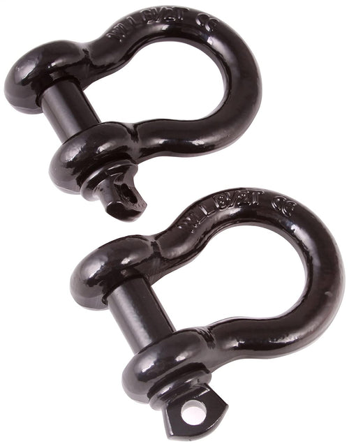 D-Ring Shackle Kit, Rugged Ridge, 3/4 inch, Black, Steel, Pair | 11235.04