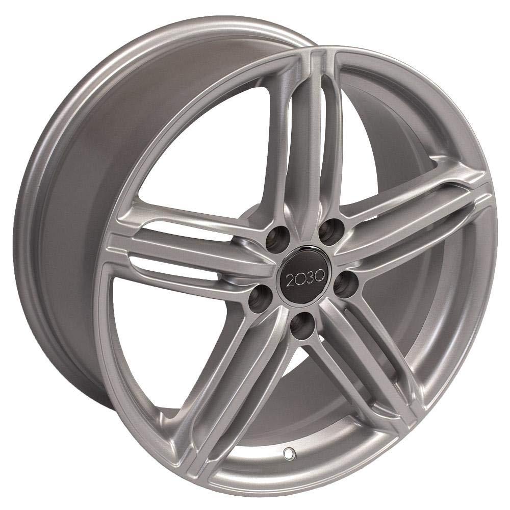 18 Inch OE Wheels AU12 Rim Fits RS6 Style 5x112 18x8 Gloss Silver - Hollander 58840 (1)