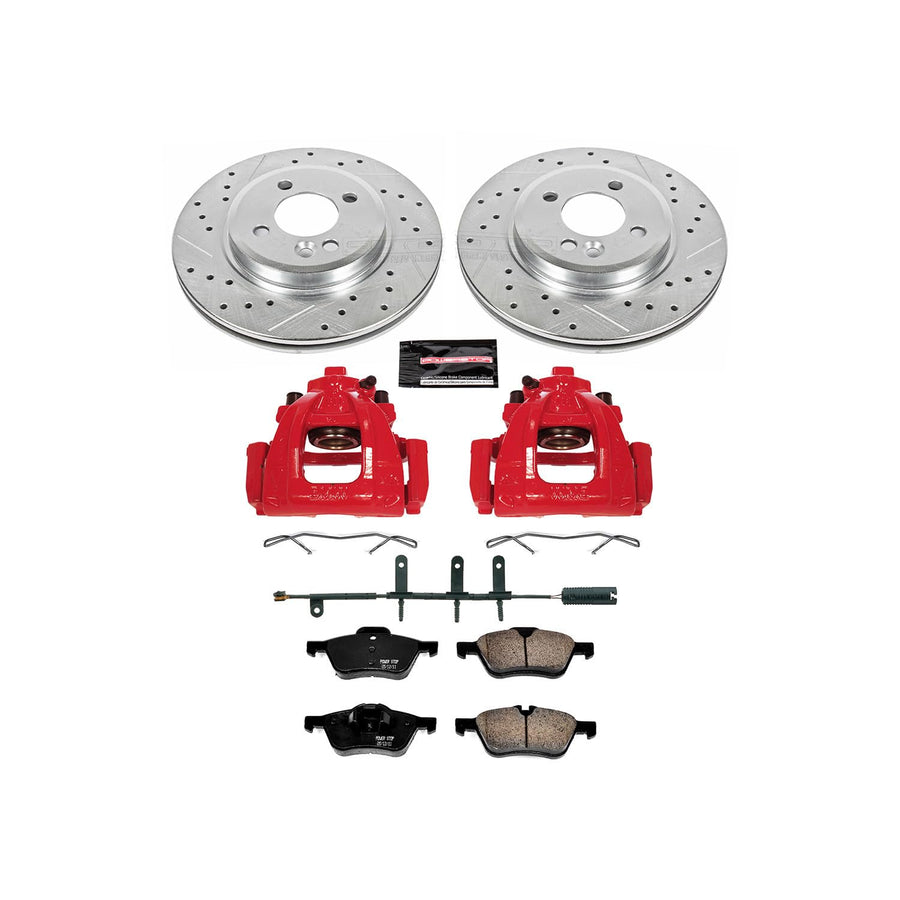 Power Stop Z23 Evolution KC5724 Front Brake Caliper Kit- Brake Rotors, Brake Pads, Brake Calipers For Mini Cooper 2002-2006 [Model Specific]