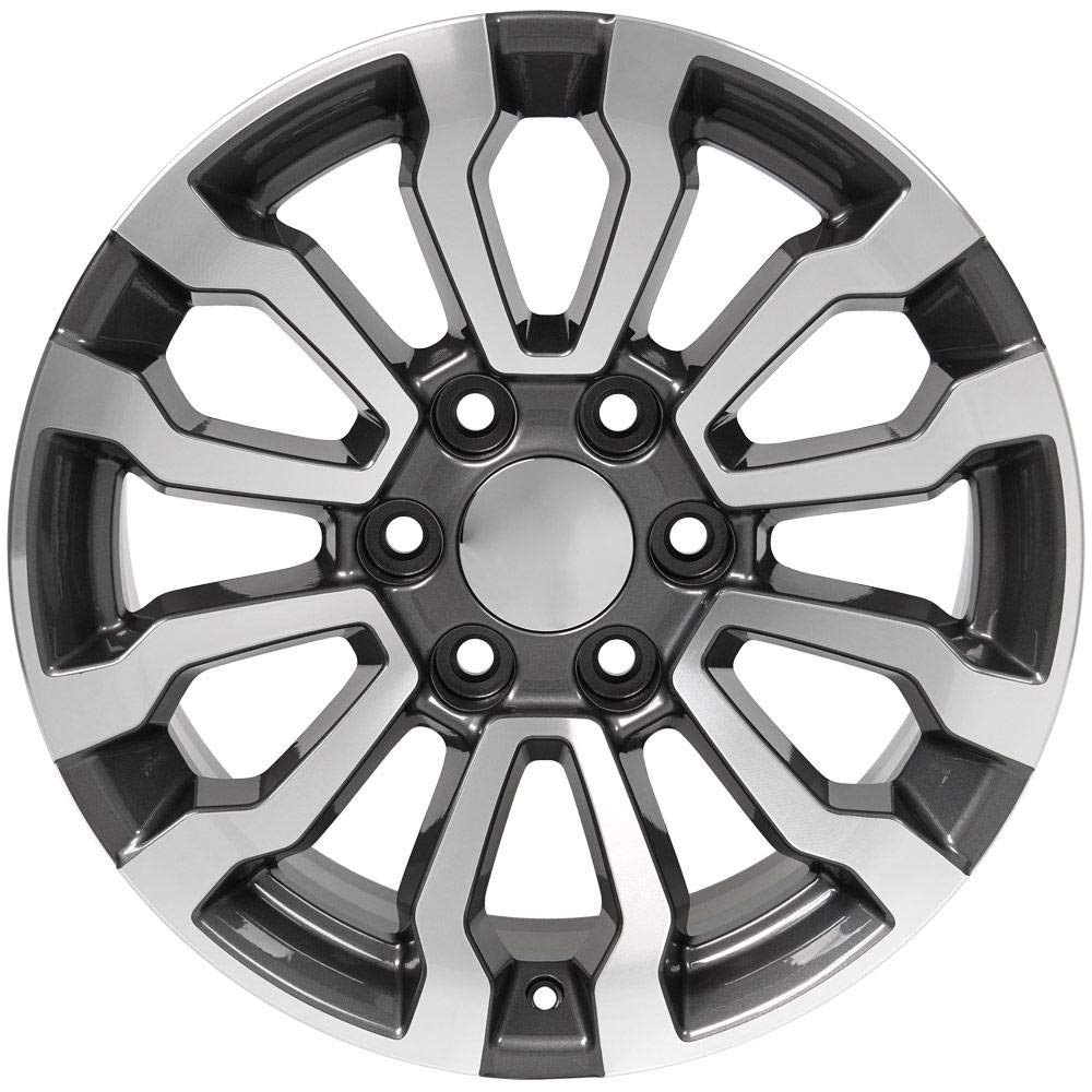 18 Inch OE Wheels CV35 Rim Fits Sierra 1500 AT4 Style 6x139.7 18x8.5 Gloss Gunmetal Machined - Hollander 5909 (1)