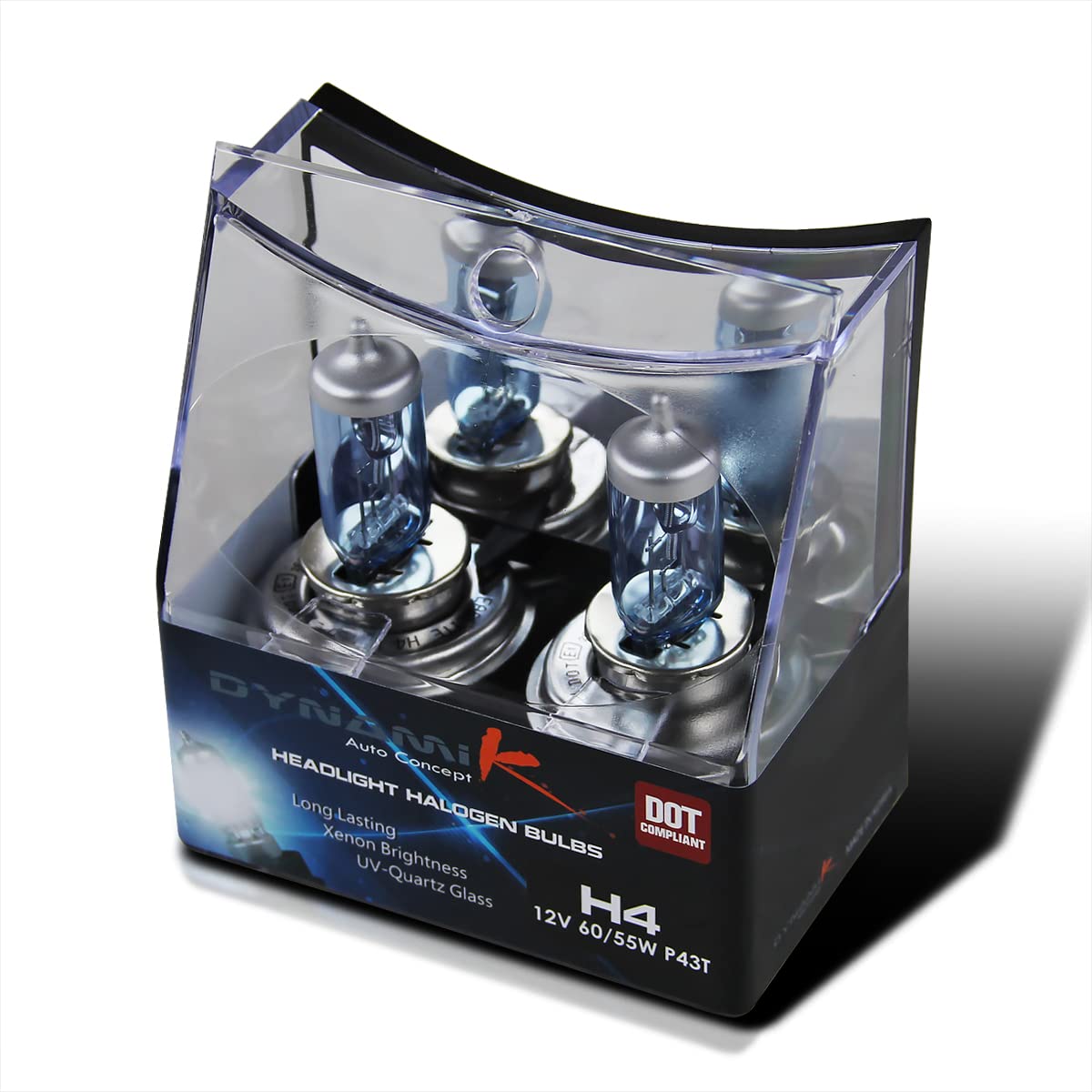 2X H4 4200K 12V 60/55W High/Low Beam Halogen Replacement Spec-D Tuning Left + Right Pair