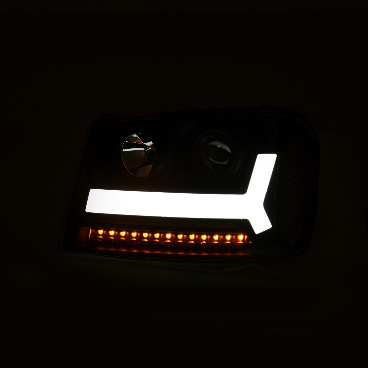 CHEVY TRAILBLAZER ANZO USA 06-09 LT / 08 LS PROJECTOR LIGHT BAR STYLE HEADLIGHTS BLACK