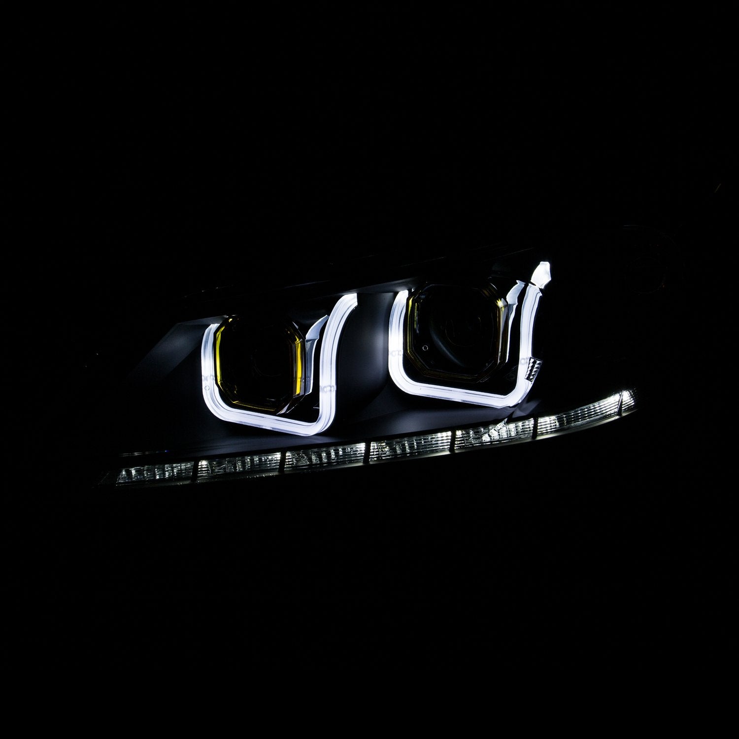 Chrome/Clear/Amber AnzoUSA Bar Style Projector Headlight for Honda Accord