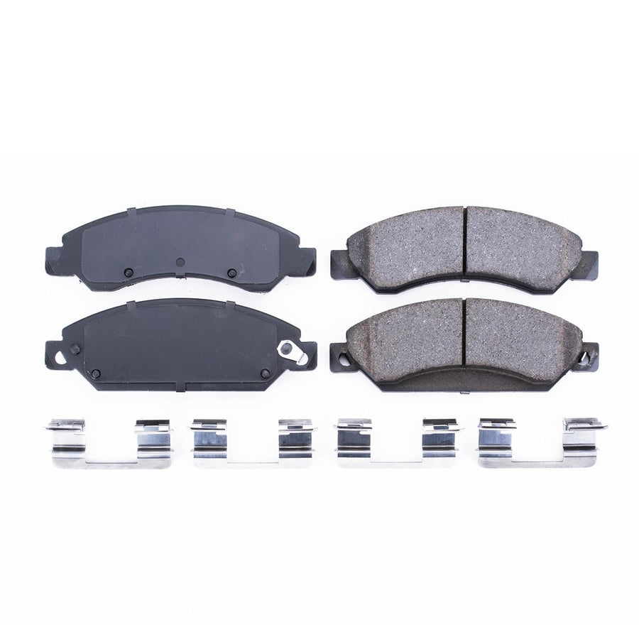 Power Stop Z17 17-1092 Front Ceramic Brake Pads For Escal, Escalade, Escalade, Avalan, Silverado 1500, Silverado 1500 Clas, Suburban, Ta, Sierra 1500, Sierra 1500 Clas, Yu, Yukon XL [Model Specific]