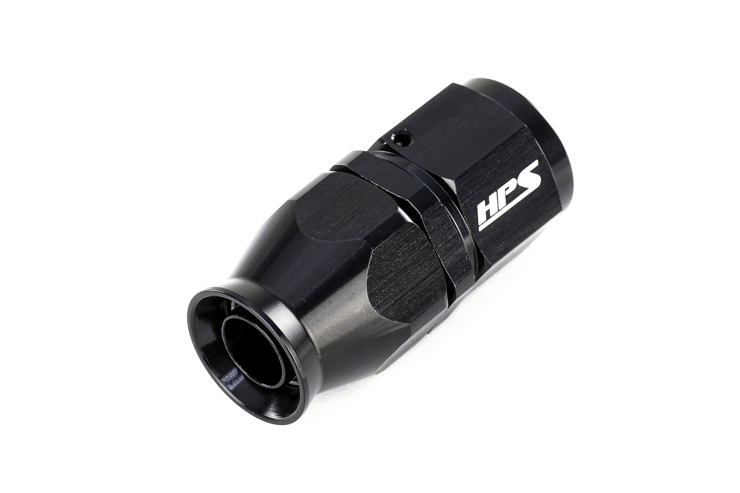 350-0008 HPS 350 Series Aluminum Hose End Fitting for Stainless Steel Reinforced PTFE Flex Hose, Fitting Size: AN-8, Angle: Straight, Black