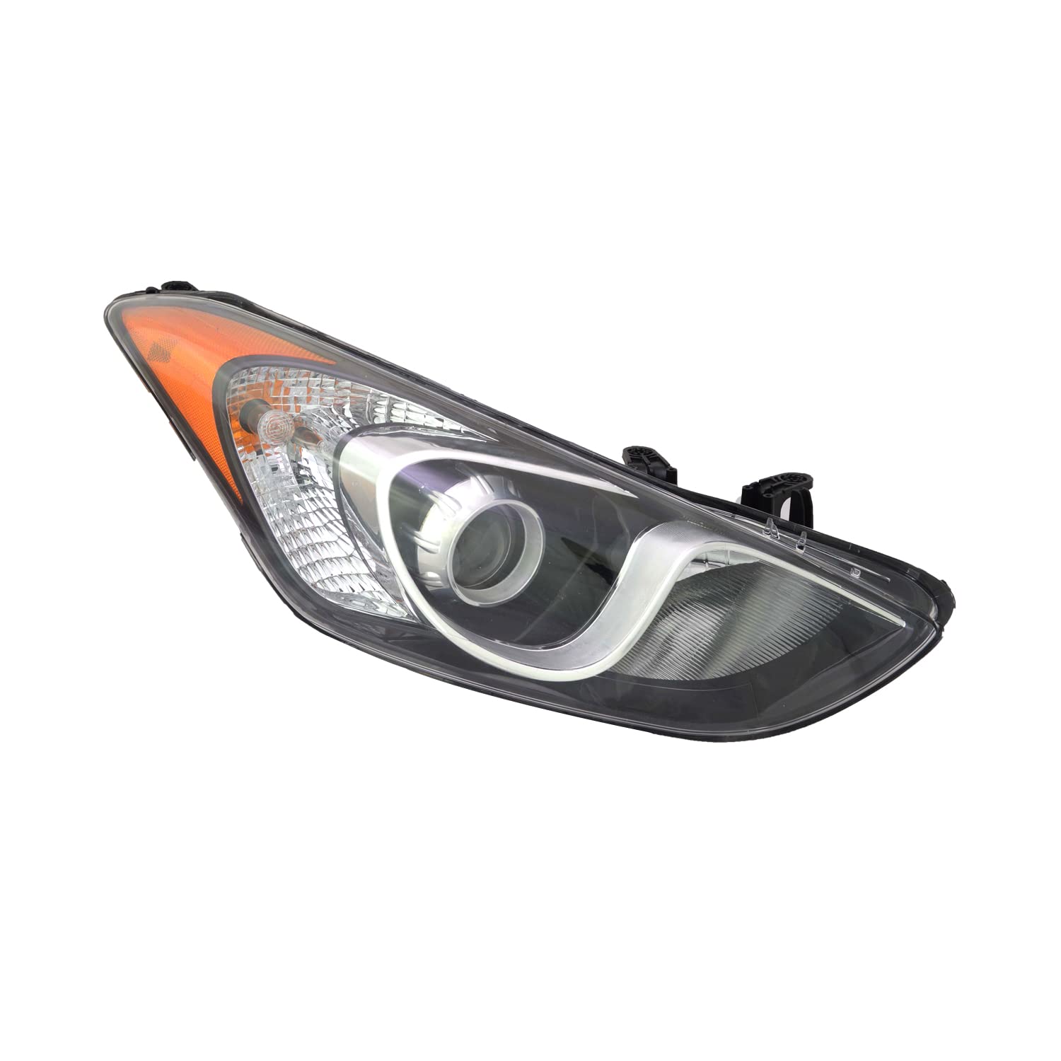 Right TYC Headlight Assembly Compatible with 2013-2017 Hyundai Elantra