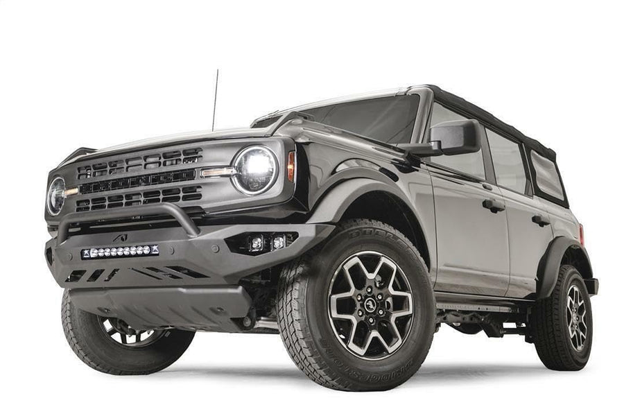 Vengeance Front Bumper Fab Fours FB21-D5252-1 fits 21-23 Ford Bronco - w/Pre-Runner Guard - 2 Stage Matte Black Powder Coat