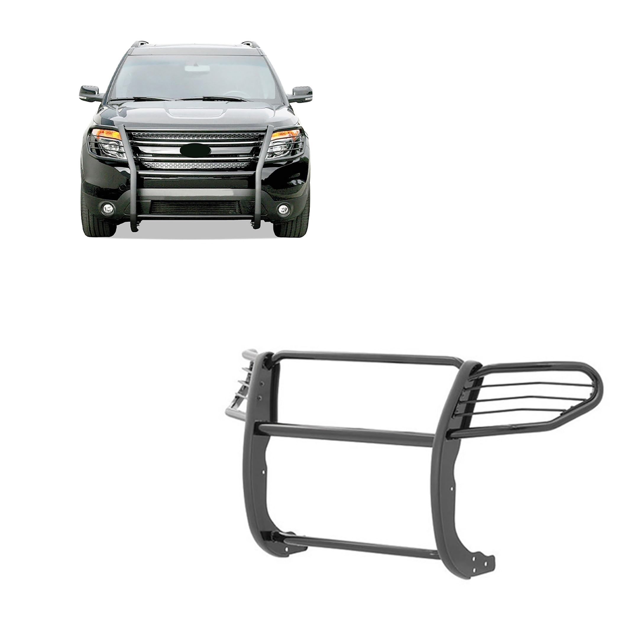 Grille Brush Black Horse Bumper Guard Modular Compatible with 2016-2019 Ford Explorer-17FJ30MA