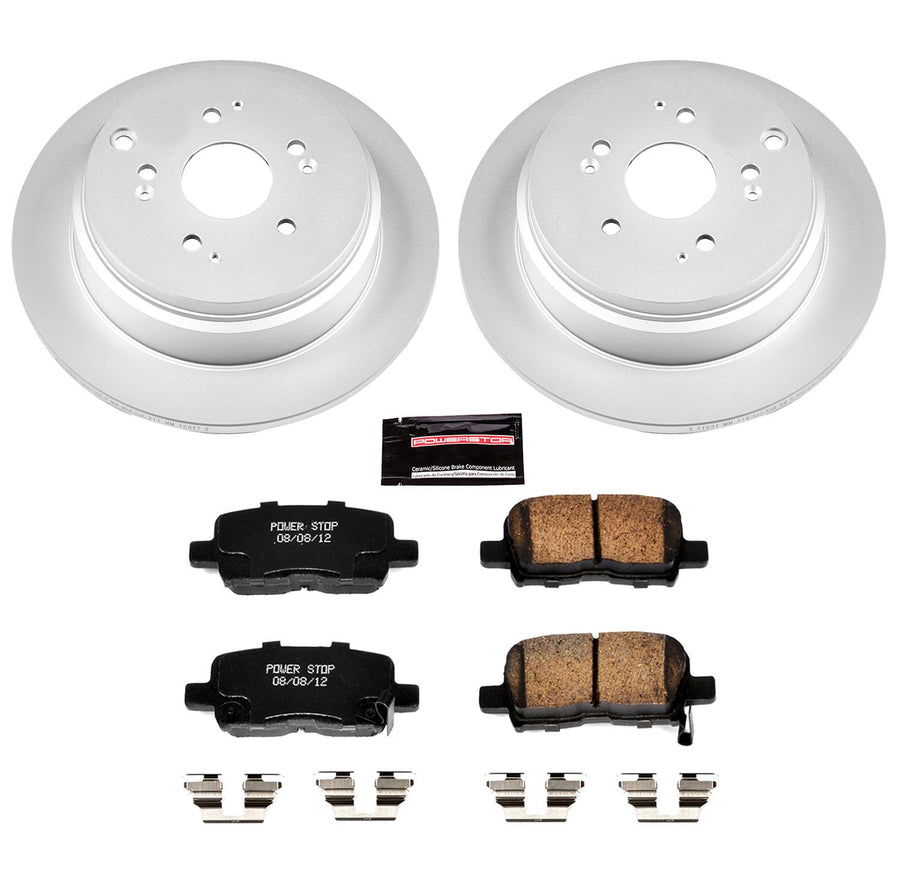 Power Stop CRK5502 Brake Rotor & Coated Ceramic Brake Pads- rear For Honda Odyssey 2002-2004 [Model Specific]