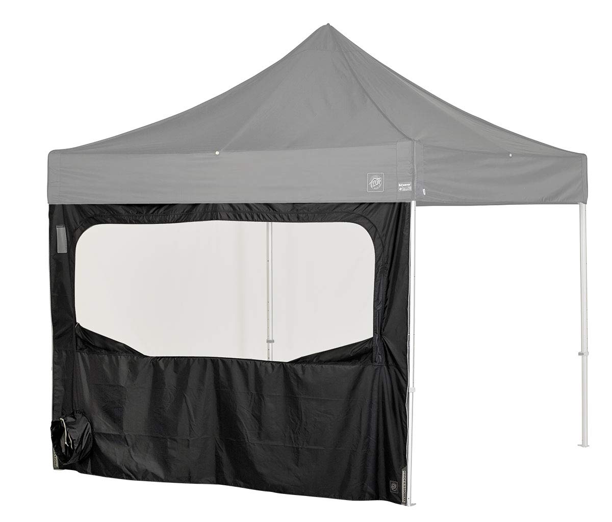 E-Z UP PRO Utility Single Sidewall, Fits 10' Straight Leg, Includes Large Screened Window with Utility Ports, Black