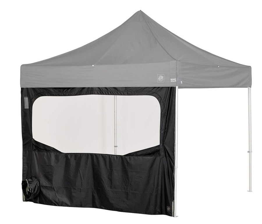 E-Z UP PRO Utility Single Sidewall, Fits 10' Straight Leg, Includes Large Screened Window with Utility Ports, Black
