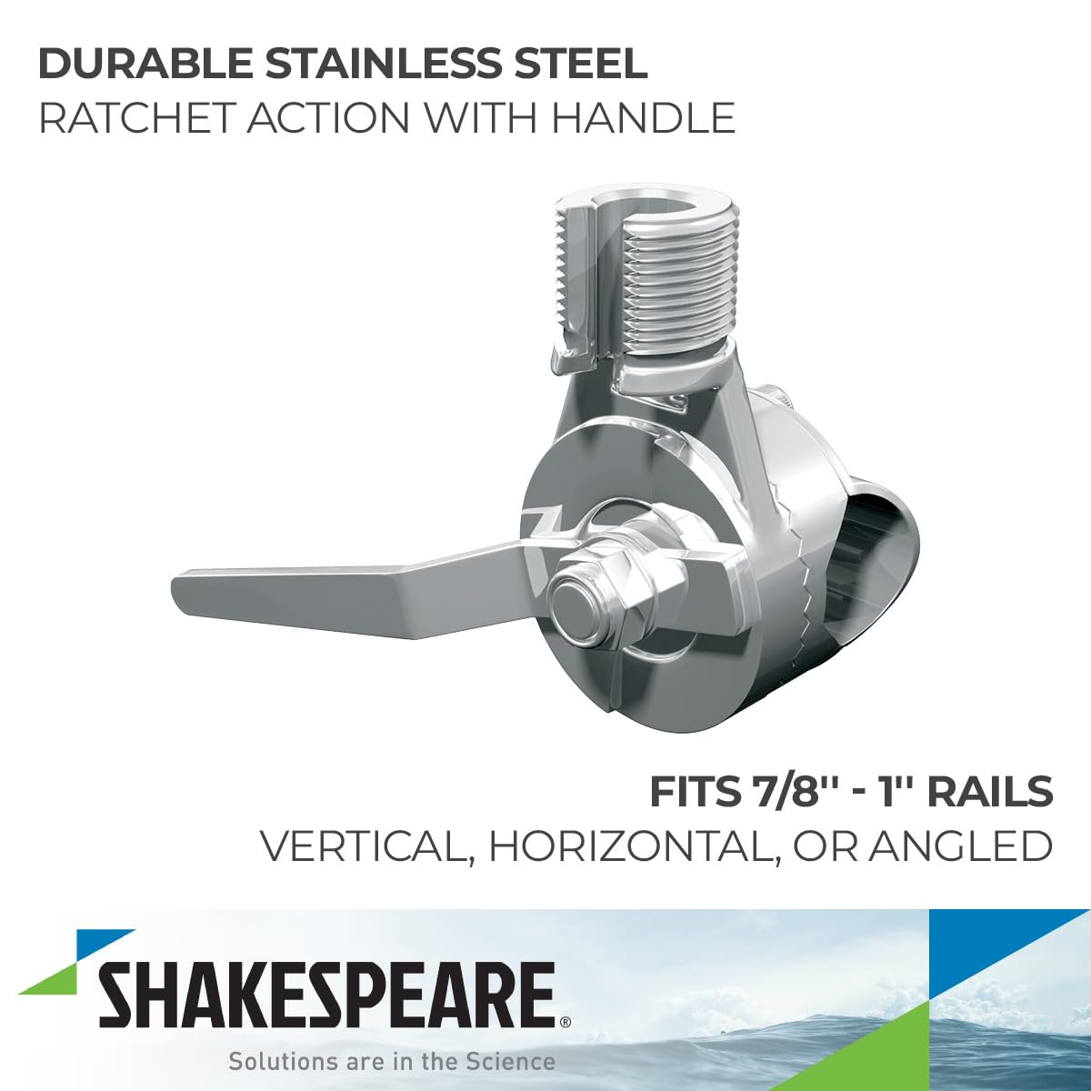 Ratchet Rail Mount Shakespeare 4190 Medium, Silver