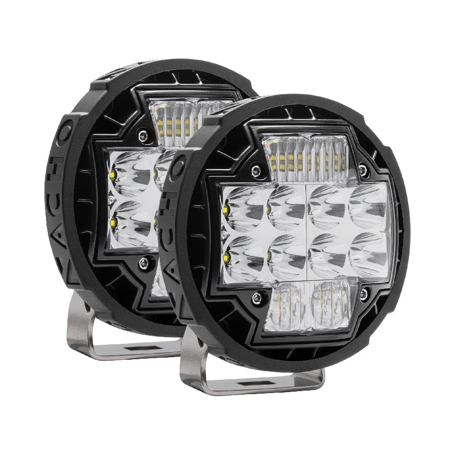 TM5 NACHO Combo White LED Multifunction Off Road Lights. 3 Functions 1 Light. Area, Low Beam Spot Flood, and High Beam Spot Flood Output (Set of 2)