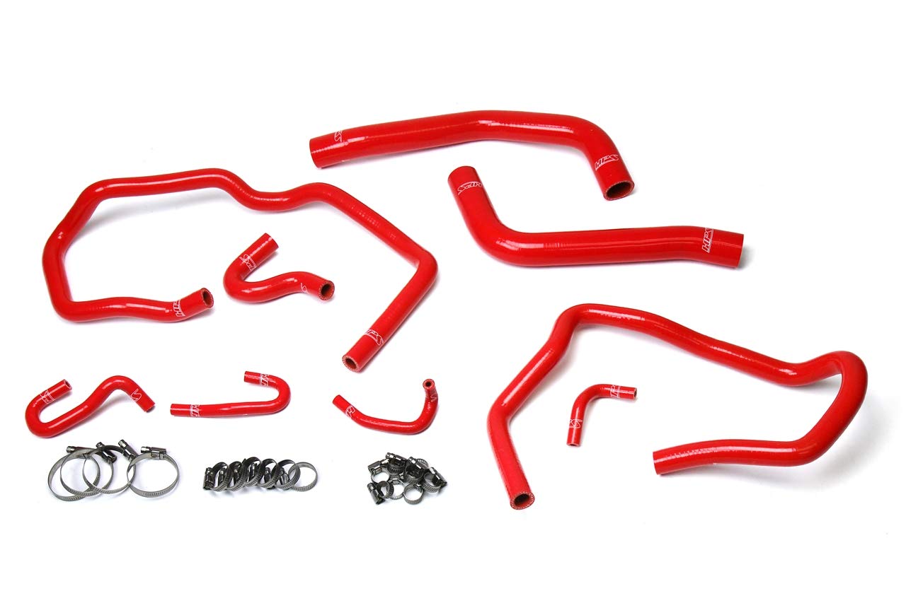 Red HPS 57-1611-RED Silicone Radiator and Heater Hose Kit Coolant