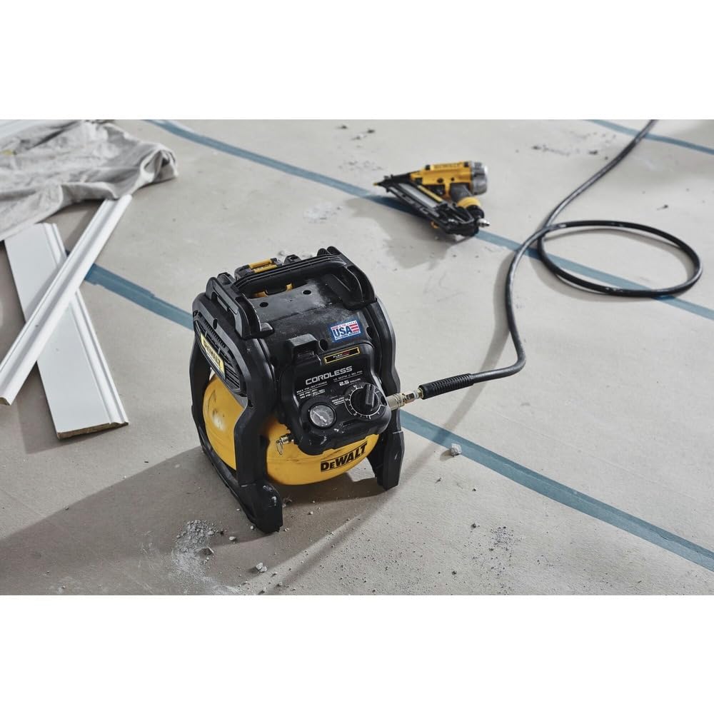 20V MAX* DEWALT Portable Cordless Air Compressor Kit, 2.5 Gallons, 140 PSI, Brushless with Battery & Charger (DCC2520T1)