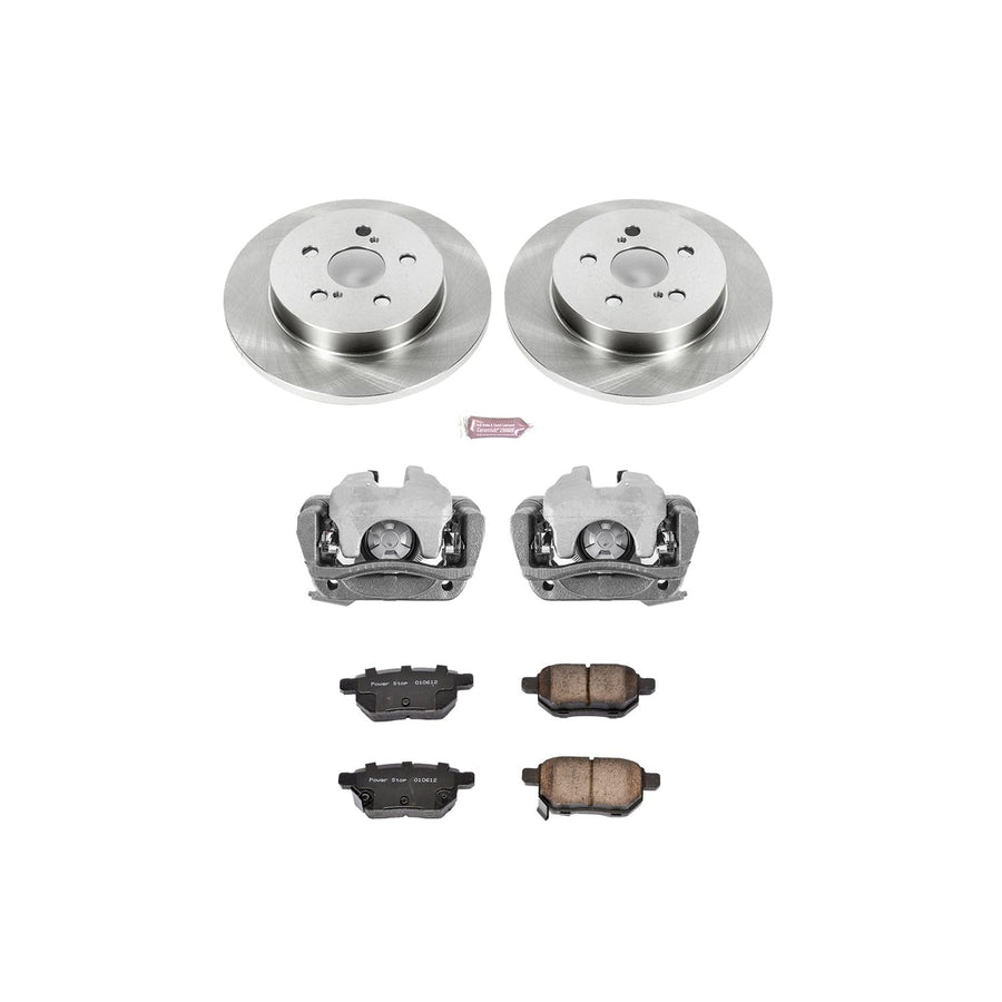 Power Stop KCOE4736 Replacement Autospeciality Rear Caliper Kit- OE Rotors, Ceramic Brake Pads, Calipers For Pontiac Vibe, Toyota Corolla, Toyota Corolla, Toyota Matrix [Model Specific]