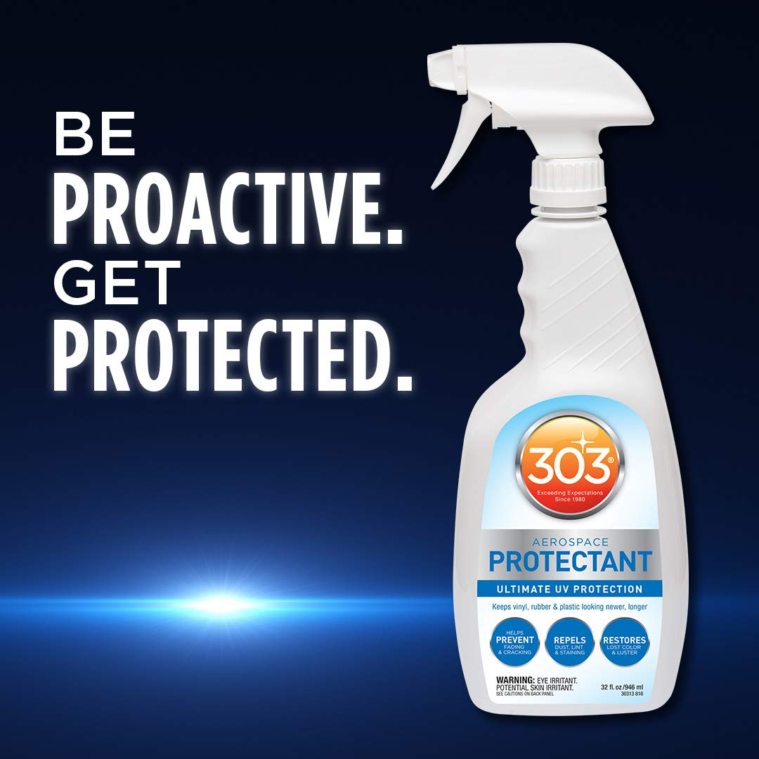 303 Products Protectant Aerospace Spray, UV Protection, Repels Dust, Dirt, & Staining, Matte Finish, Restores Like-New Appearance, Outdoor Cleaning Supplies 32 Fl. Oz.
