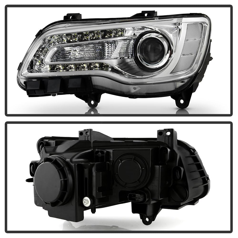 Chrysler 300 ( OE ) Halogen Only 2015-2023 Chrome Bezel Driver Side Headlight - Low Beam-9012(Included) ; High Beam-9012(Included) ; Signal-PSY24W(Not Included) - OEM Left