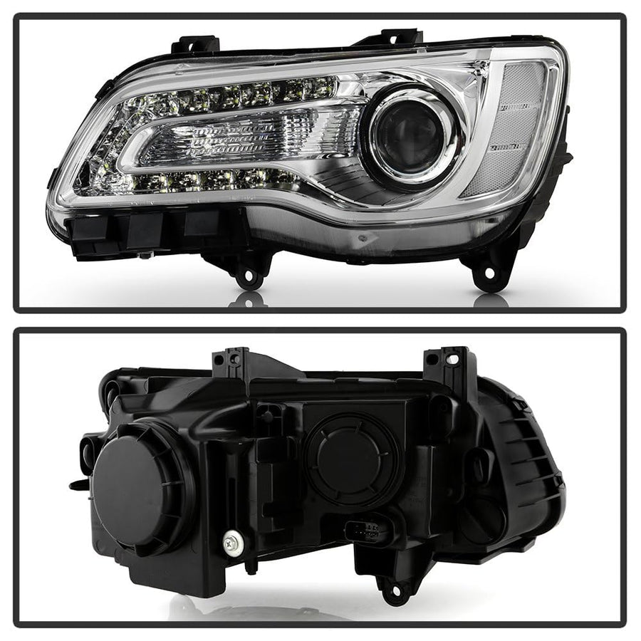 Chrysler 300 ( OE ) Halogen Only 2015-2023 Chrome Bezel Driver Side Headlight - Low Beam-9012(Included) ; High Beam-9012(Included) ; Signal-PSY24W(Not Included) - OEM Left