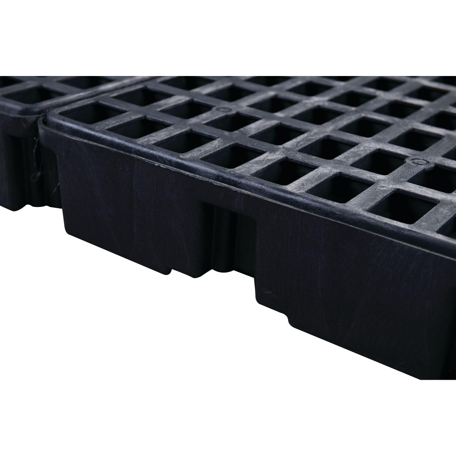 6 Eagle Drum Spill Platform with Drain and Forklift Pockets, 78.25"x51.5"x6.5", 88 Gallon Sump, 10,000 lbs. Load Capacity Containment Tray, Made in USA, Black, 1686D